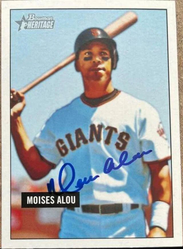 Moises Alou Signed 2005 Bowman Heritage Baseball Card - San Francisco Giants