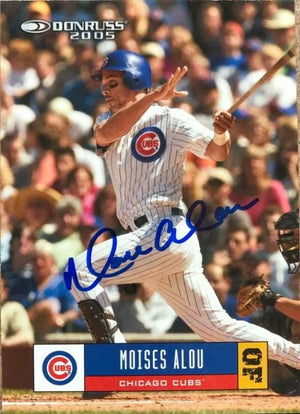 Moises Alou Signed 2005 Donruss Baseball Card - Chicago Cubs