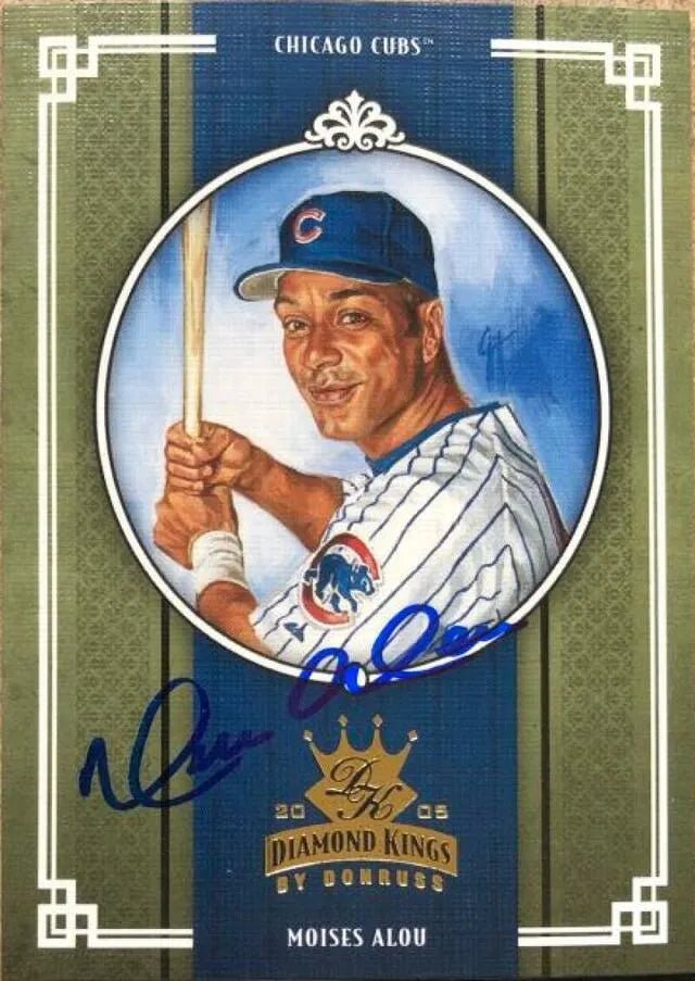 Moises Alou Signed 2005 Donruss Diamond Kings Baseball Card - Chicago Cubs