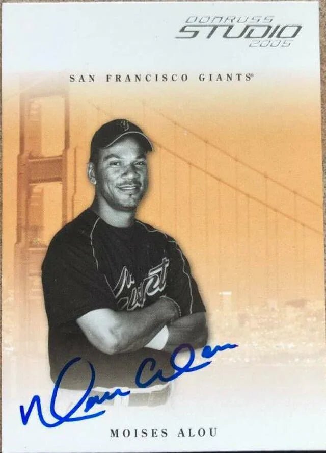 Moises Alou Signed 2005 Donruss Studio Baseball Card - San Francisco Giants