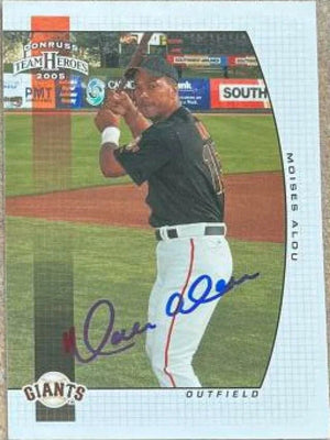 Moises Alou Signed 2005 Donruss Team Heroes Baseball Card - San Francisco Giants