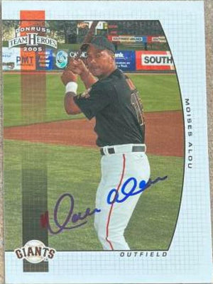 Moises Alou Signed 2005 Donruss Team Heroes Baseball Card - San Francisco Giants - PastPros