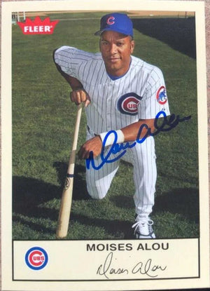 Moises Alou Signed 2005 Leaf Tradition Baseball Card - Chicago Cubs