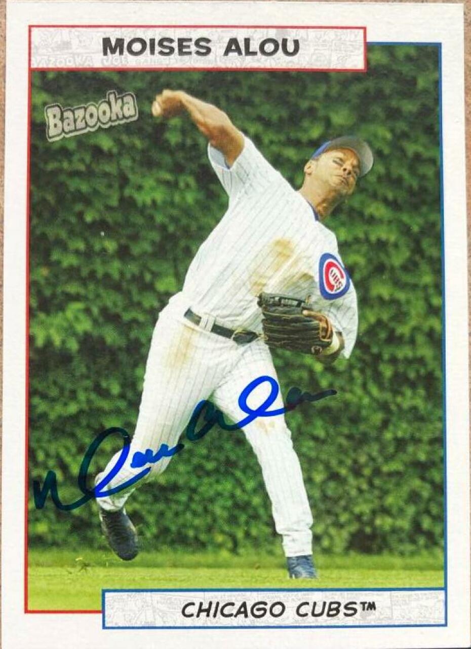 Moises Alou Signed 2005 Topps Bazooka Baseball Card - Chicago Cubs - PastPros