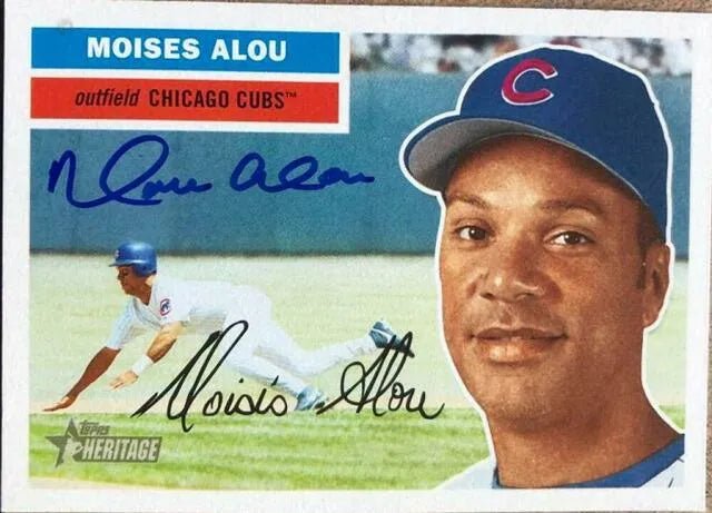 Moises Alou Signed 2005 Topps Heritage Baseball Card - Chicago Cubs - SP