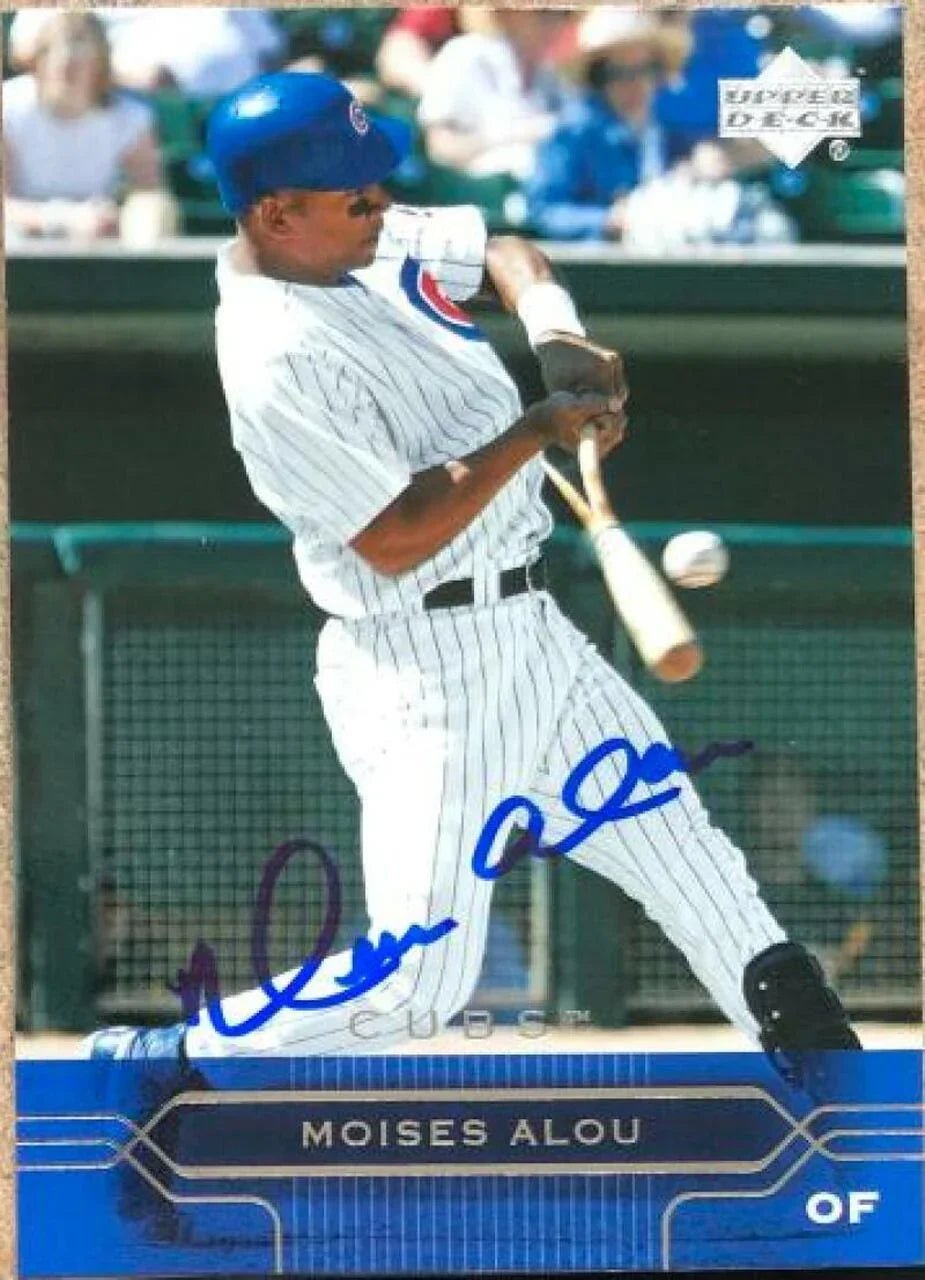 Moises Alou Signed 2005 Upper Deck Baseball Card - Chicago Cubs
