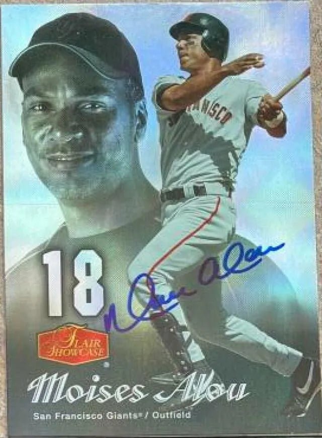 Moises Alou Signed 2006 Flair Showcase Baseball Card - San Francisco Giants