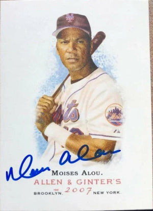 Moises Alou Signed 2007 Allen & Ginter Baseball Card - New York Mets
