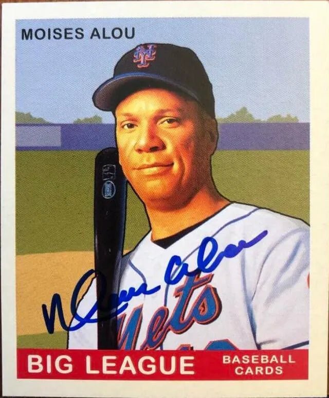 Moises Alou Signed 2007 Upper Deck Goudey Baseball Card - New York Mets (Red Back)