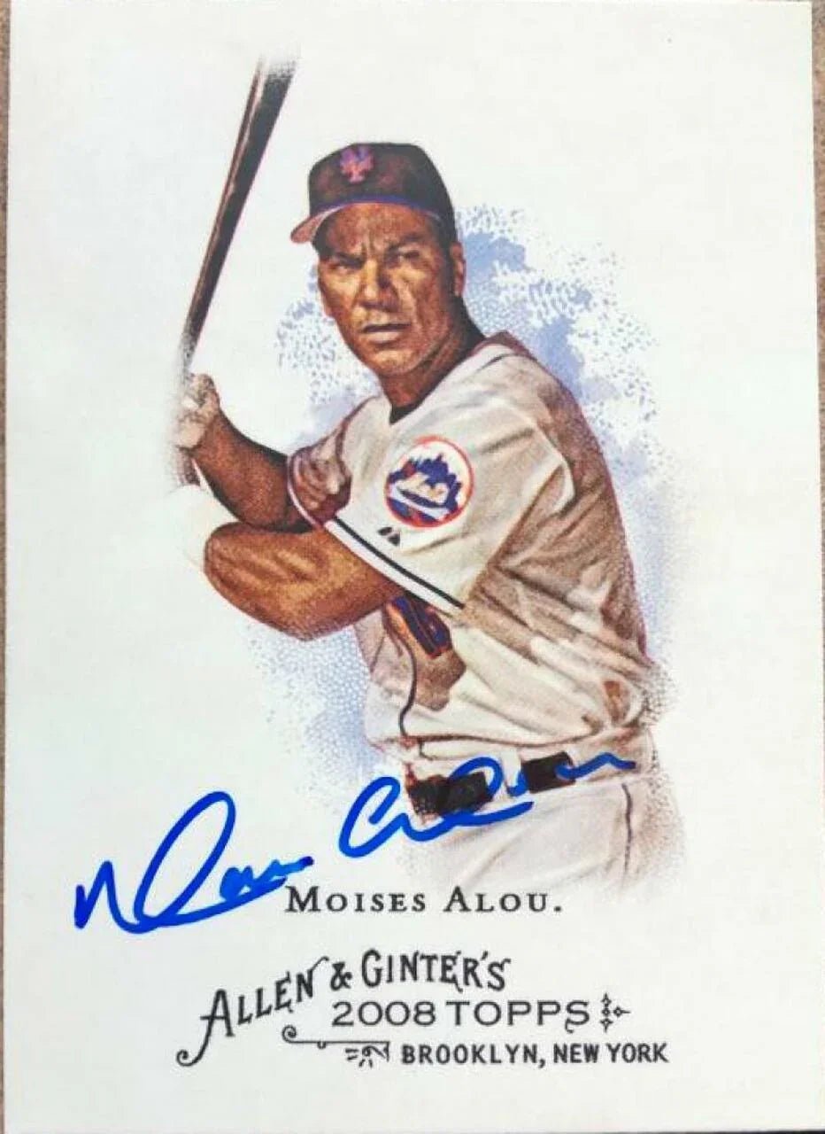 Moises Alou Signed 2008 Allen & Ginter Baseball Card - New York Mets