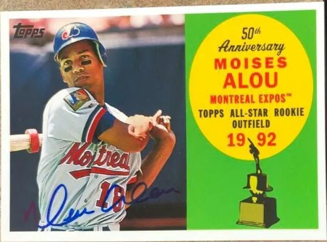 Moises Alou Signed 2008 Topps All Rookie Team 50th Anniversary Baseball Card - Montreal Expos