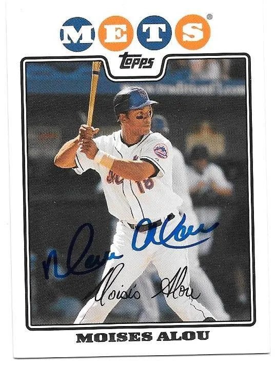 Moises Alou Signed 2008 Topps Baseball Card - New York Mets