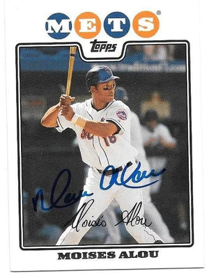 Moises Alou Signed 2008 Topps Baseball Card - New York Mets