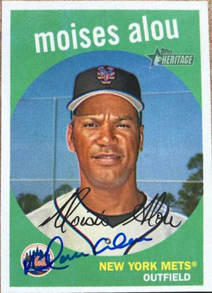 Moises Alou Signed 2008 Topps Heritage Baseball Card - New York Mets - PastPros
