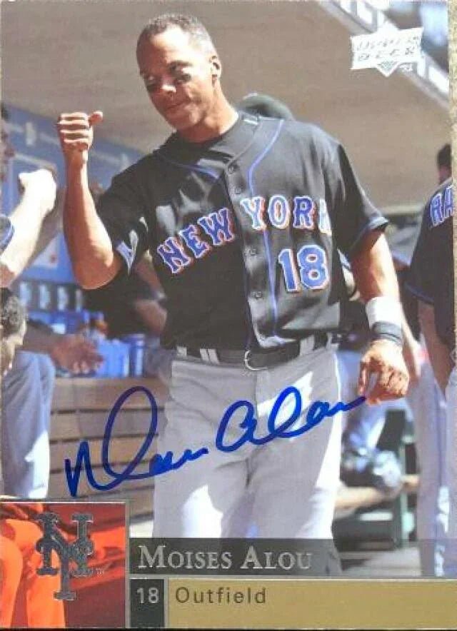 Moises Alou Signed 2009 Upper Deck Baseball Card - New York Mets