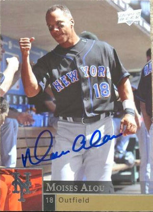 Moises Alou Signed 2009 Upper Deck Baseball Card - New York Mets - PastPros