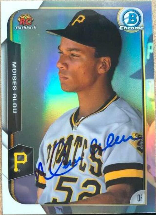 Moises Alou Signed 2015 Bowman Chrome -Rookie Recollections Baseball Card - Pittsburgh Pirates - PastPros