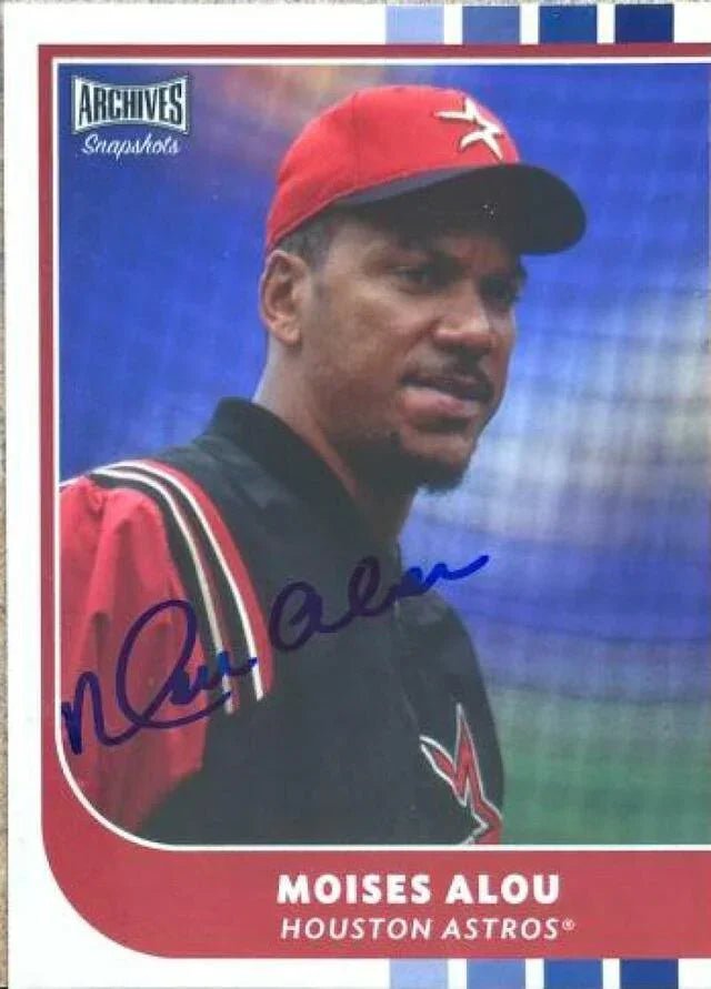 Moises Alou Signed 2021 Topps Archives Snapshots Baseball Card - Houston Astros