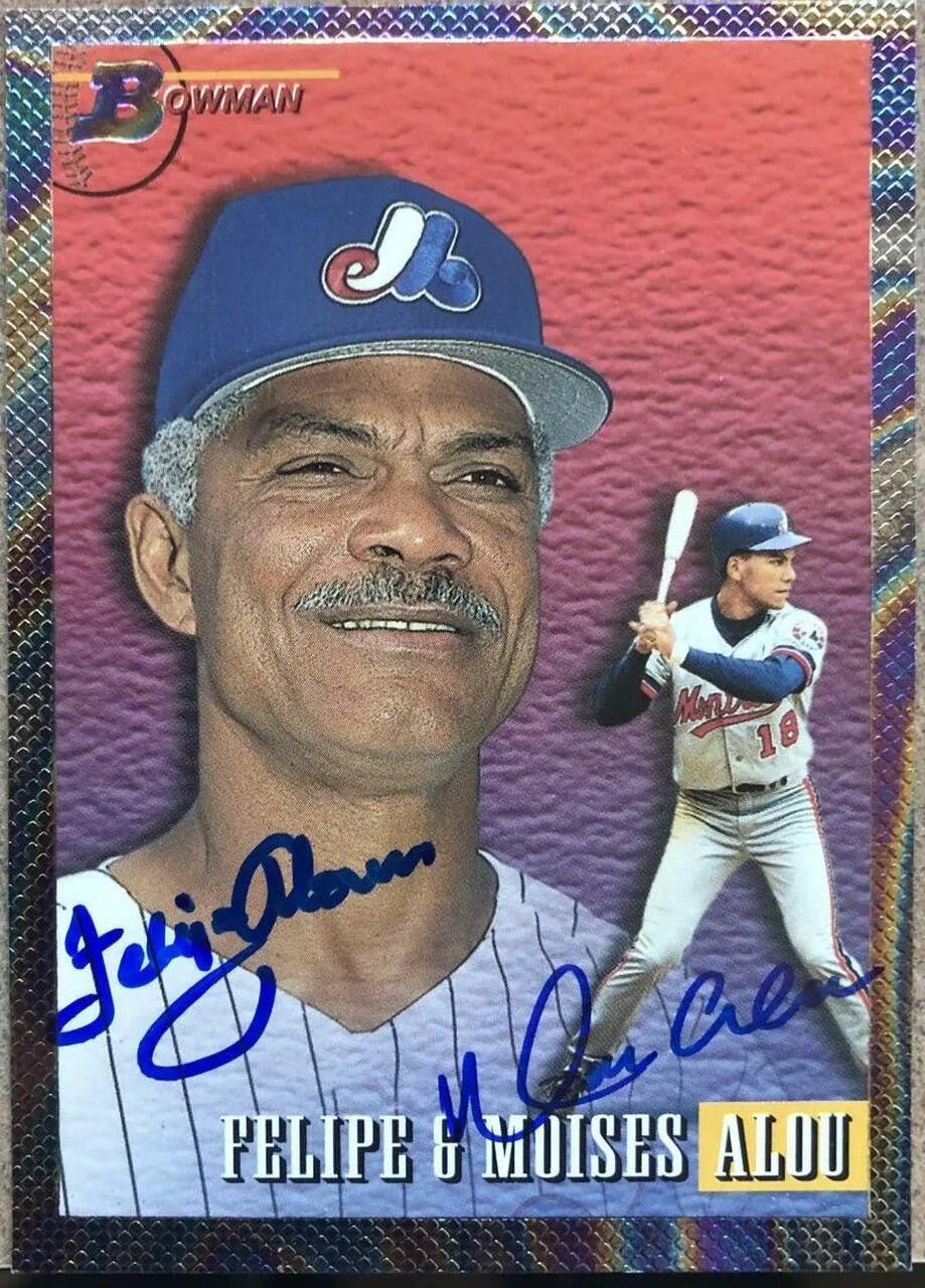 Moises & Felipe Alou Dual Signed 1993 Bowman Foil Baseball Card - Montreal Expos