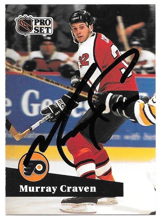 Murray Craven Signed 1991-92 Pro Set Hockey Card - Philadelphia Flyers - PastPros