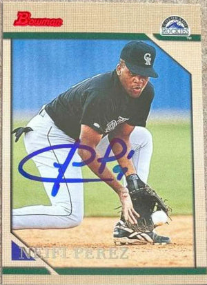 Neifi Perez Signed 1996 Bowman Baseball Card - Colorado Rockies