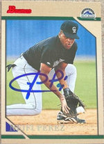 Neifi Perez Signed 1996 Bowman Baseball Card - Colorado Rockies - PastPros