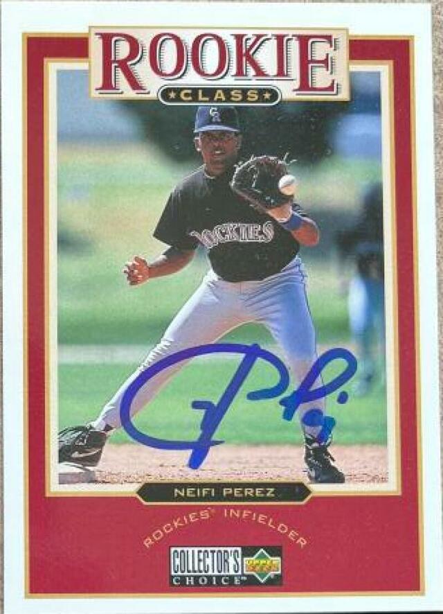 Neifi Perez Signed 1997 Collector's Choice Baseball Card - Colorado Rockies - PastPros