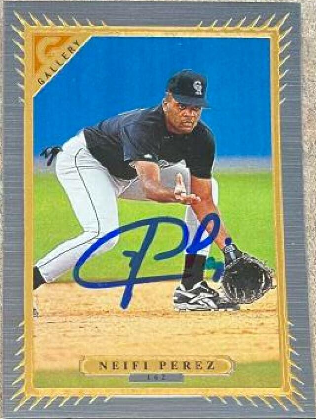 Neifi Perez Signed 1997 Topps Gallery Baseball Card - Colorado Rockies - PastPros