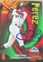 Neifi Perez Signed 1998 Circa Thunder Baseball Card - Colorado Rockies - PastPros