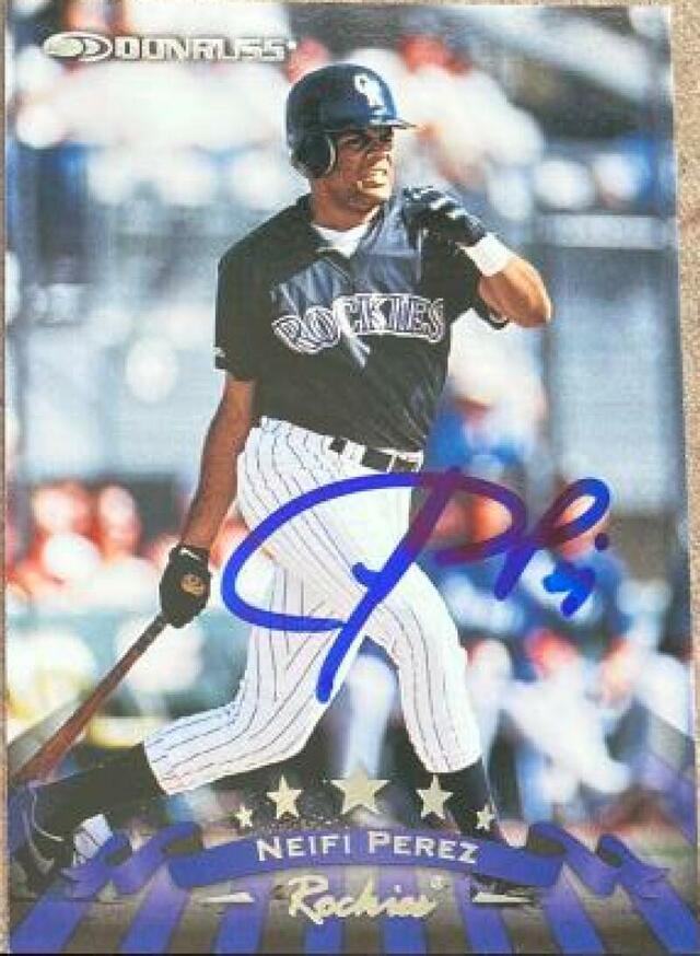 Neifi Perez Signed 1998 Donruss Baseball Card - Colorado Rockies - PastPros