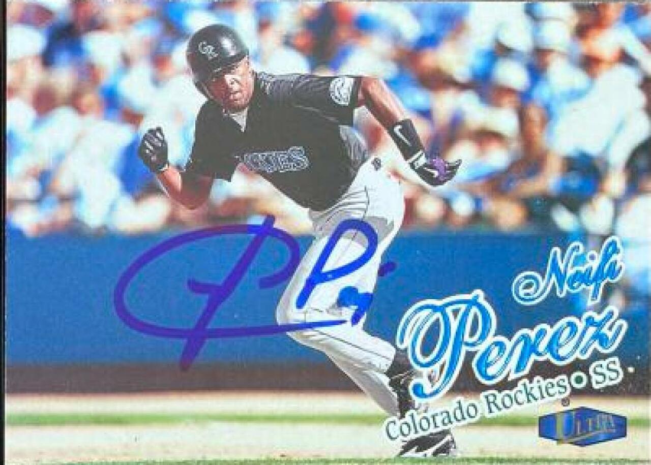 Neifi Perez Signed 1998 Fleer Ultra Baseball Card - Colorado Rockies - PastPros
