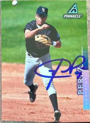 Neifi Perez Signed 1998 Pinnacle Baseball Card - Colorado Rockies - PastPros