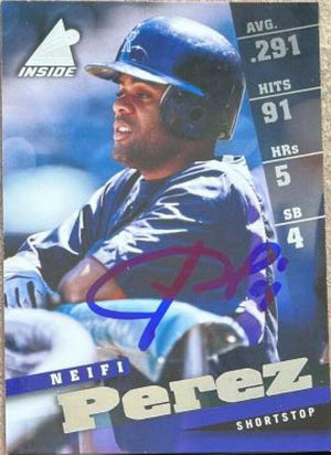 Neifi Perez Signed 1998 Pinnacle Inside Baseball Card - Colorado Rockies - PastPros