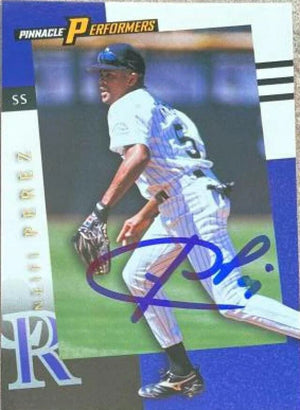Neifi Perez Signed 1998 Pinnacle Performers Baseball Card - Colorado Rockies
