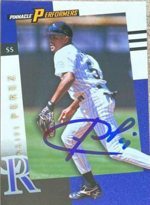 Neifi Perez Signed 1998 Pinnacle Performers Baseball Card - Colorado Rockies - PastPros