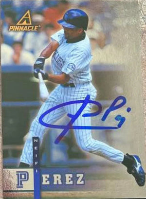 Neifi Perez Signed 1998 Pinnacle Plus Baseball Card - Colorado Rockies