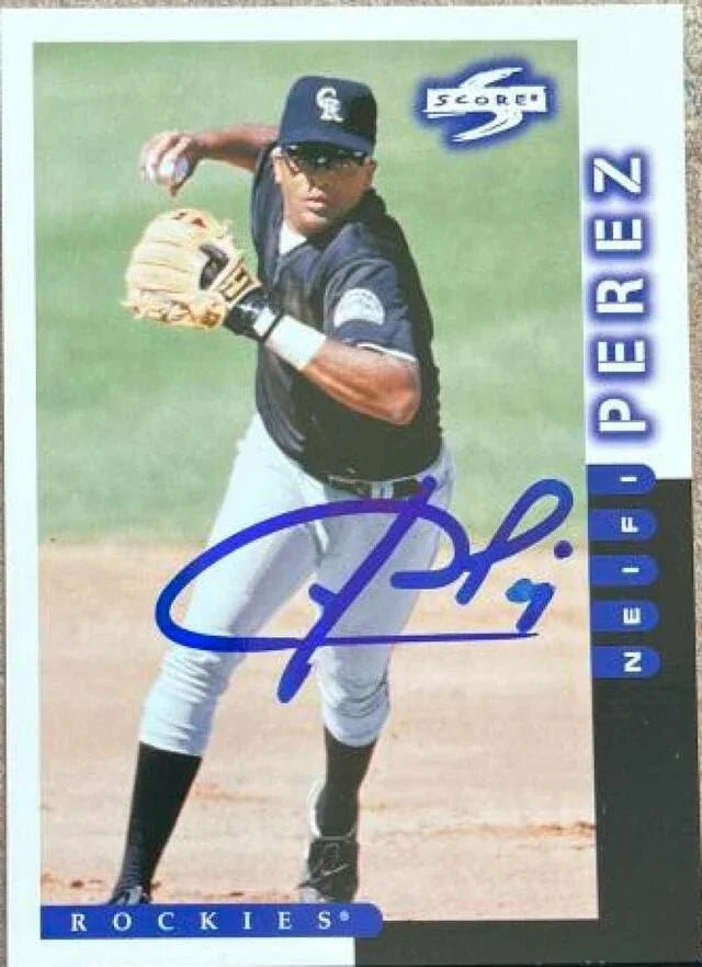 Neifi Perez Signed 1998 Score Baseball Card - Colorado Rockies