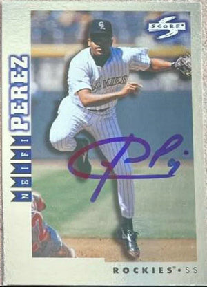 Neifi Perez Signed 1998 Score Rookie & Traded Showcase Series Baseball Card - Colorado Rockies - PastPros