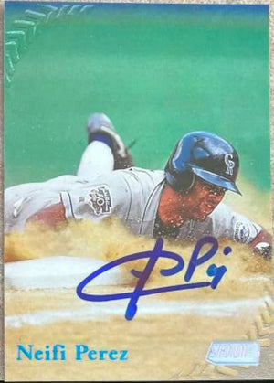 Neifi Perez Signed 1998 Stadium Club Baseball Card - Colorado Rockies - PastPros