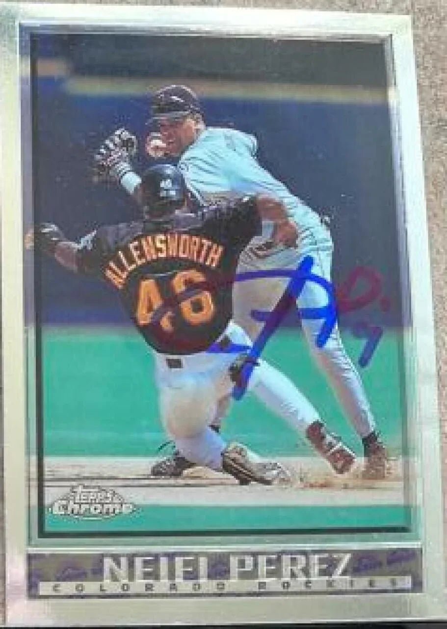 Neifi Perez Signed 1998 Topps Chrome Baseball Card - Colorado Rockies