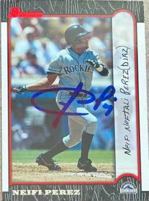 Neifi Perez Signed 1999 Bowman Baseball Card - Colorado Rockies