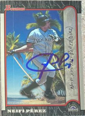 Neifi Perez Signed 1999 Bowman International Baseball Card - Colorado Rockies - PastPros