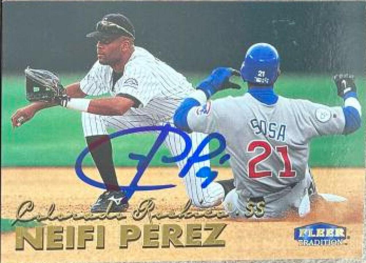 Neifi Perez Signed 1999 Fleer Tradition Baseball Card - Colorado Rockies - PastPros