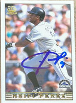Neifi Perez Signed 1999 Pacific Crown Collection Baseball Card - Colorado Rockies - PastPros