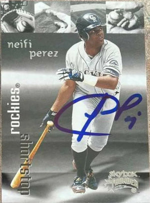 Neifi Perez Signed 1999 Skybox Thunder Baseball Card - Colorado Rockies