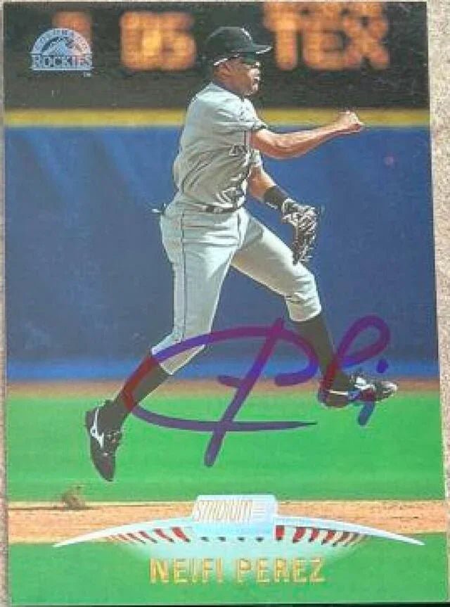 Neifi Perez Signed 1999 Stadium Club Baseball Card - Colorado Rockies