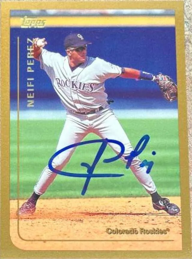 Neifi Perez Signed 1999 Topps Baseball Card - Colorado Rockies