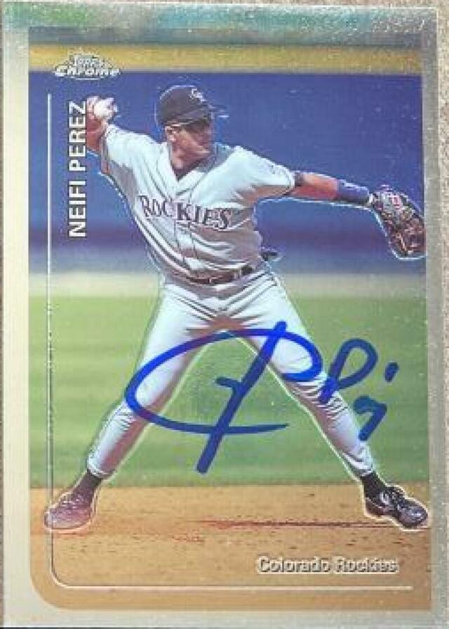 Neifi Perez Signed 1999 Topps Chrome Baseball Card - Colorado Rockies - PastPros