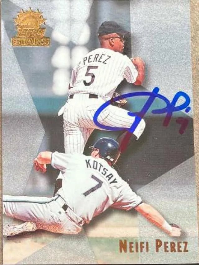 Neifi Perez Signed 1999 Topps Stars Baseball Card - Colorado Rockies