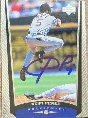 Neifi Perez Signed 1999 Upper Deck Baseball Card - Colorado Rockies